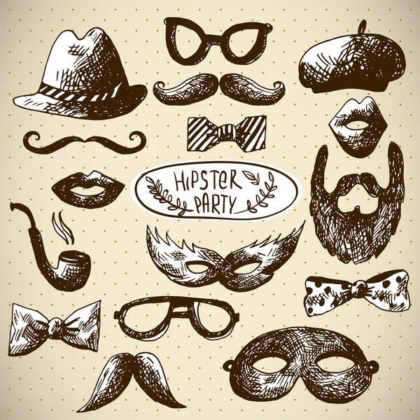 Hand Drawn Hipster Vector Design Elements — Stock Vector