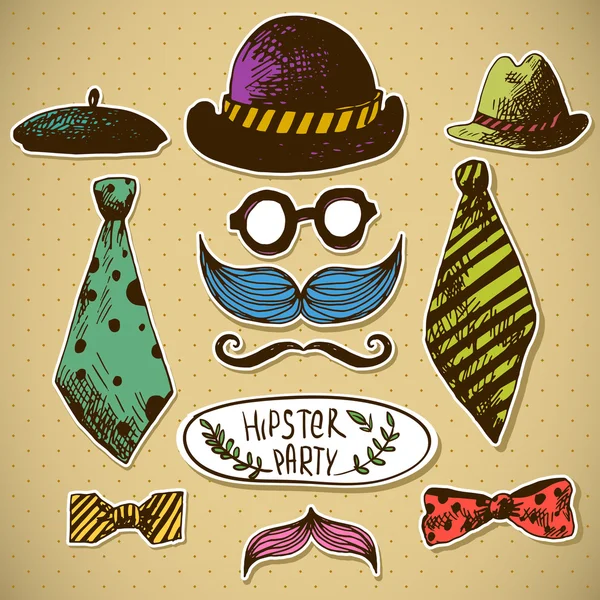 Hand Drawn Hipster Vector Design Elements — Stock Vector