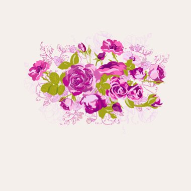 Güllü Vintage çiçek kartı