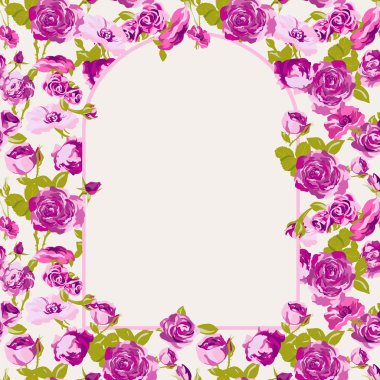 Vektör çiçek tebrik kartı çiçeği Güllü