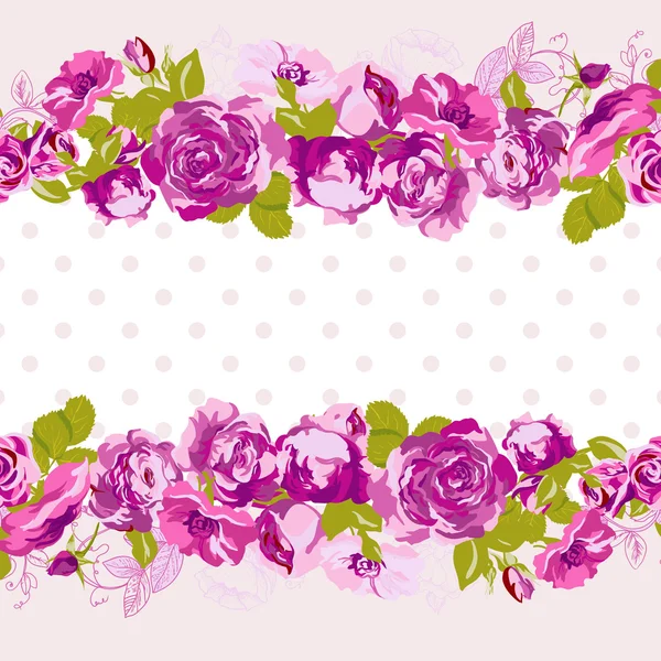 Bordure sans couture de roses en fleurs . — Image vectorielle