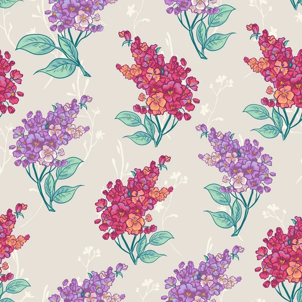 Fondo sin costuras con ramos de flores silvestres . — Vector de stock