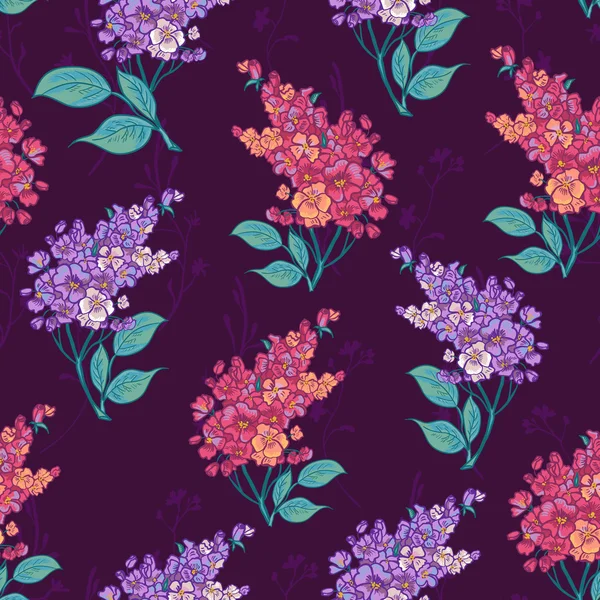 Fondo sin costuras con ramos de flores silvestres . — Vector de stock