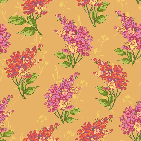 Sömlös bakgrund med Buketter av blommor. — Stock vektor