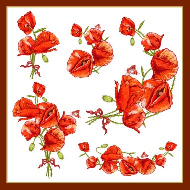 güzel buket kırmızı gelincik dizi.