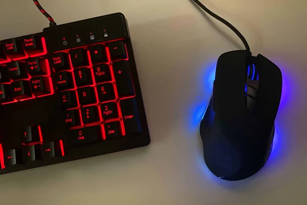 Wired computer mouse with case illumination. Computer mouse with a wire to control a personal computer