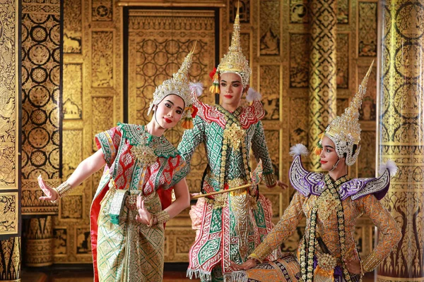 Bellissimo Ritratto Khon Genere Dance Drama Dalla Thailandia — Foto Stock