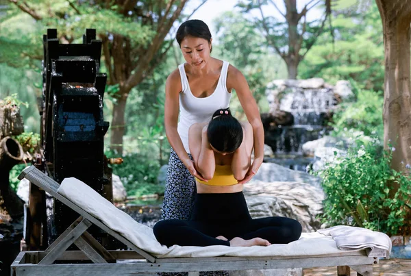Terapia Yóguica Aire Libre Clase Yoga Terapia Integración Mente Cuerpo — Foto de Stock