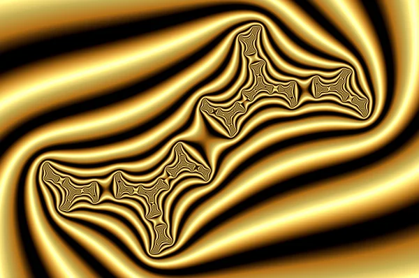 Fractal grace - golden labyrinth. — Stock Photo, Image