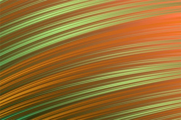 Arrière-plan aux lignes métalliques brillantes horizontales avec arcs inclinables, vert pastel et orange . — Photo