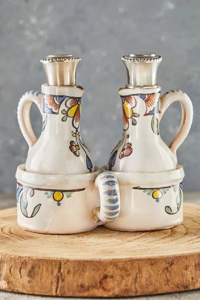 Vaisselle Antique Deux Carafes Céramique Pour Vin — Photo