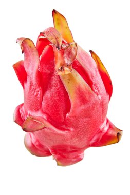 Beyaz arka planda izole edilmiş Pitahaya veya ejderha meyvesi