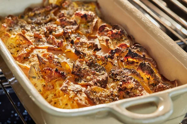 Potato Sweet Potato Gratin Provence Herbs Baked Oven French Gourmet — Foto Stock
