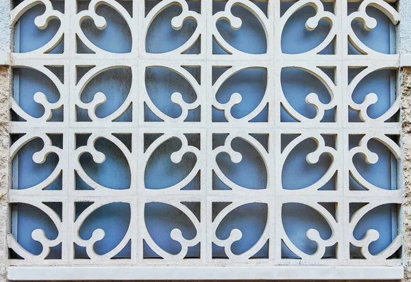 Texture Forged Metal Lattice Blue Window Background — Φωτογραφία Αρχείου