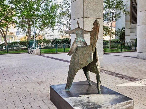 Tel Aviv Israel May 2022 Sculpture Symbolizing Rider Horse Tel — Fotografia de Stock