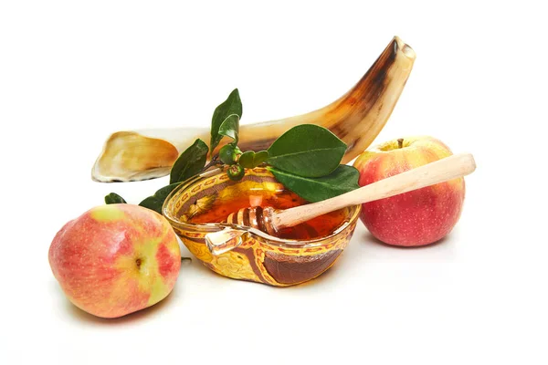 Rosh Hashanah Jewish New Year Holiday Concept Apple Shaped Bowl — 스톡 사진