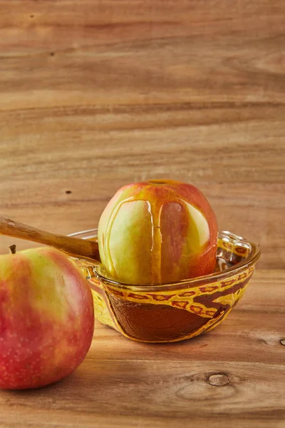 Rosh Hashanah Jewish New Year Holiday Concept Bowl Form Apple — Photo