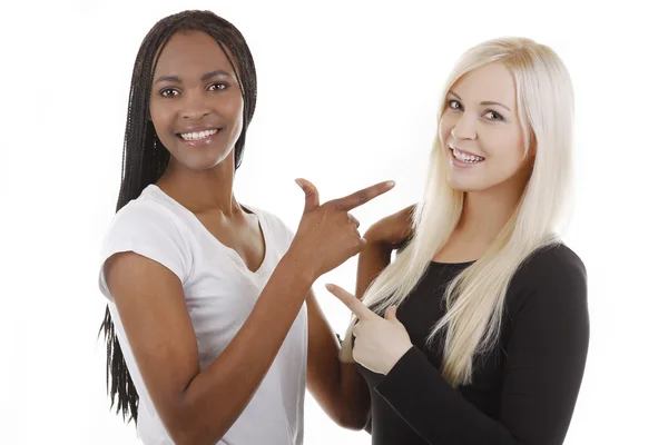 Portrait of friends - African-American and Caucasian — Stock Photo, Image