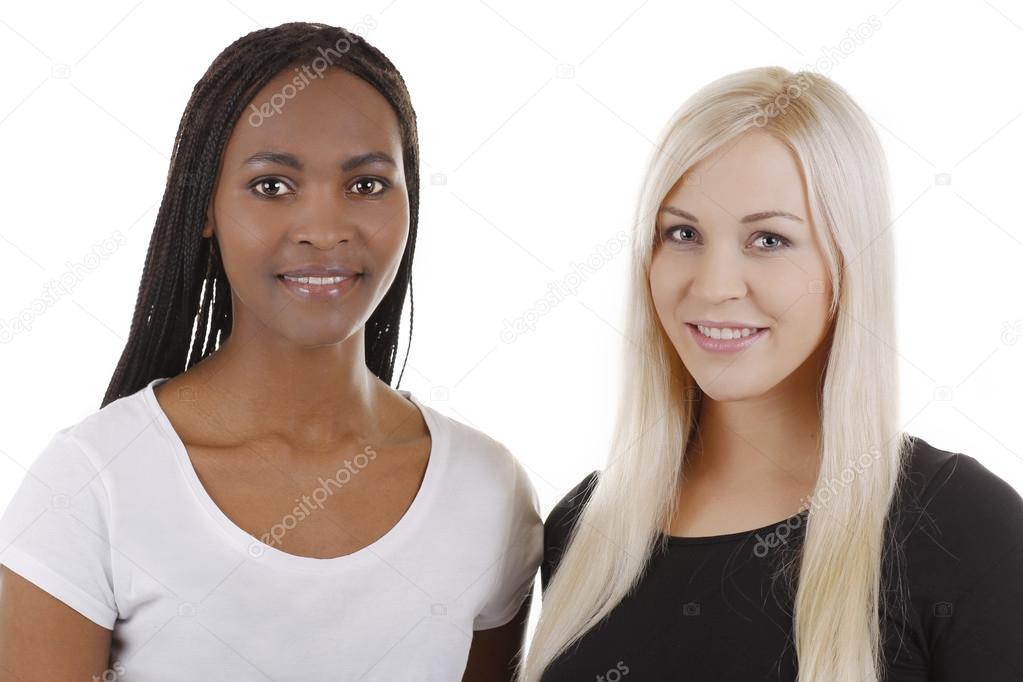 Portrait of friends - African-American and Caucasian