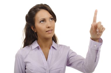 iş kadını Puan sanal bir ekranda