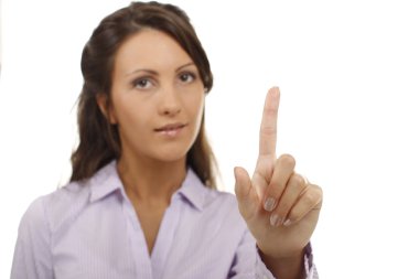 iş kadını Puan sanal bir ekranda