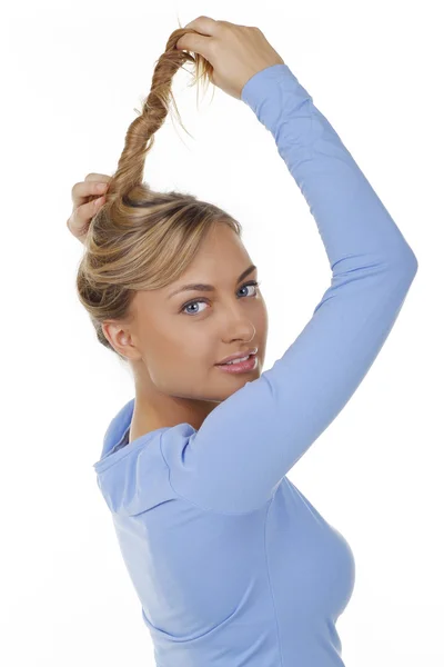 Pretty woman with ponytail — Stock Photo, Image