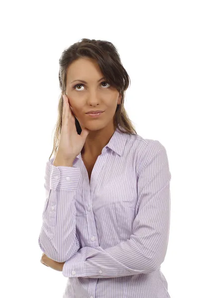 Business woman thinks about some problems — Stock Photo, Image