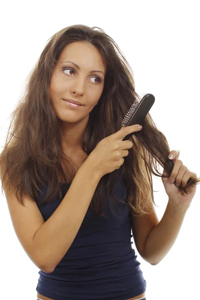 Woman with detangled hair — Stock Photo, Image