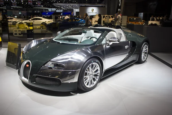 Bugatti green side view Stock Photo