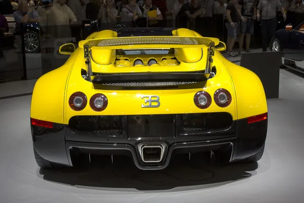 Bugatti yelow back view Stock Picture