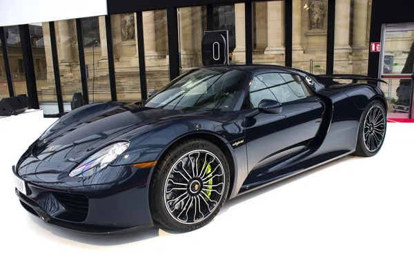 Porsche 918 Spyder vista laterale — Foto Stock