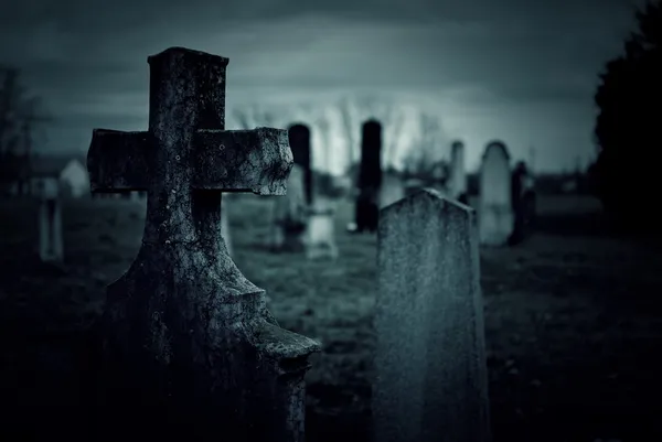 Cimitero notte — Foto Stock