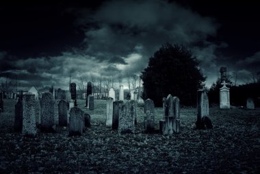 Cemetery night clipart