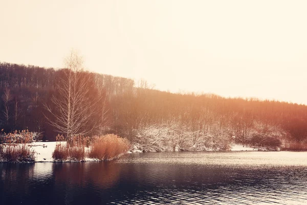 Lacul de iarnă — Fotografie, imagine de stoc