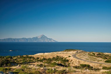 Yunanistan 'ın manzarası, Athos dağının arka planı