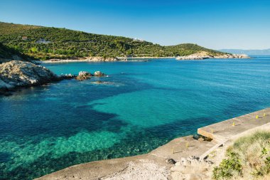 Chalkidiki adasındaki Yunan kıyıları