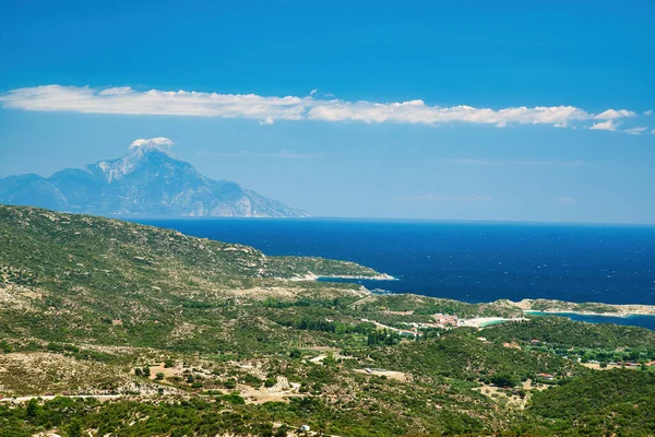 Landscape Greece Background Athos Mountain —  Fotos de Stock