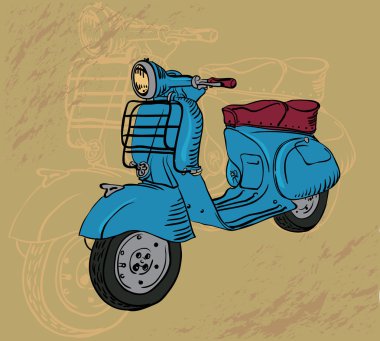 vektör çizim Retro motosiklet