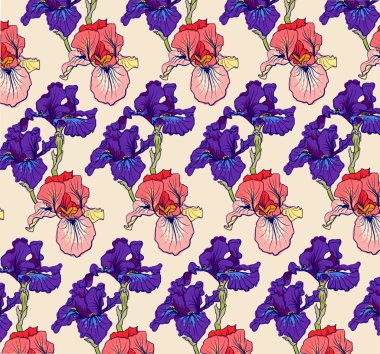 Iris çiçek vektör dekoratif tasarımlar