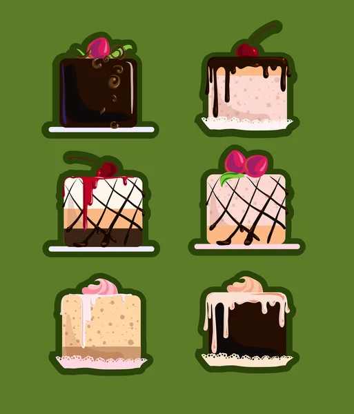 Pasteles de patrón de adorno vectorial — Vector de stock