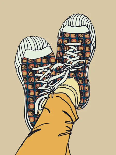 Vector zapatos de gimnasio de patrón de color — Vector de stock