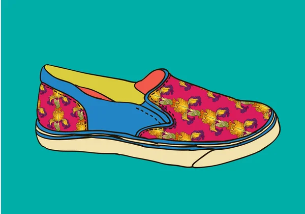 Vektor farbige Muster Mokassins Schuhe — Stockvektor