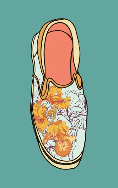 Vektor farbige Muster Mokassins Schuhe — Stockvektor