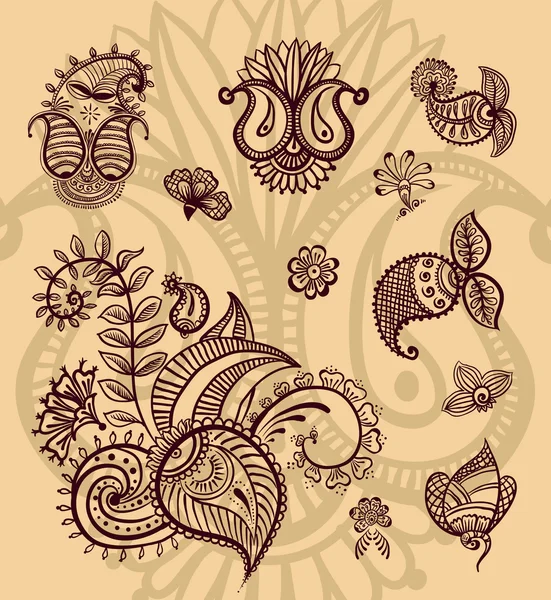 Set de diseño floral vectorial — Archivo Imágenes Vectoriales