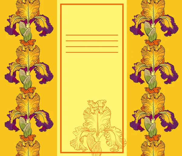 Vector decorative designs of iris flowers — Stock Vector