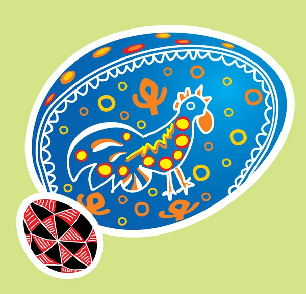 Пасхальне яйце розфарбоване, автентичний орнамент — стоковий вектор