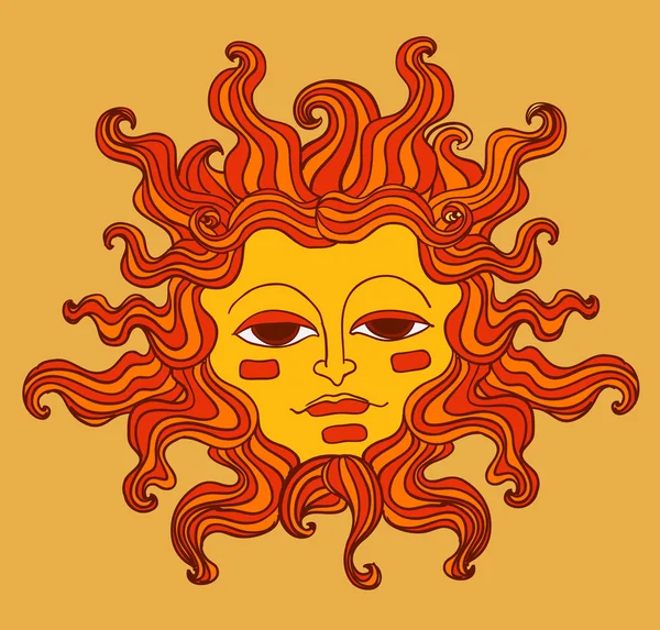 Sun face — Stock Vector