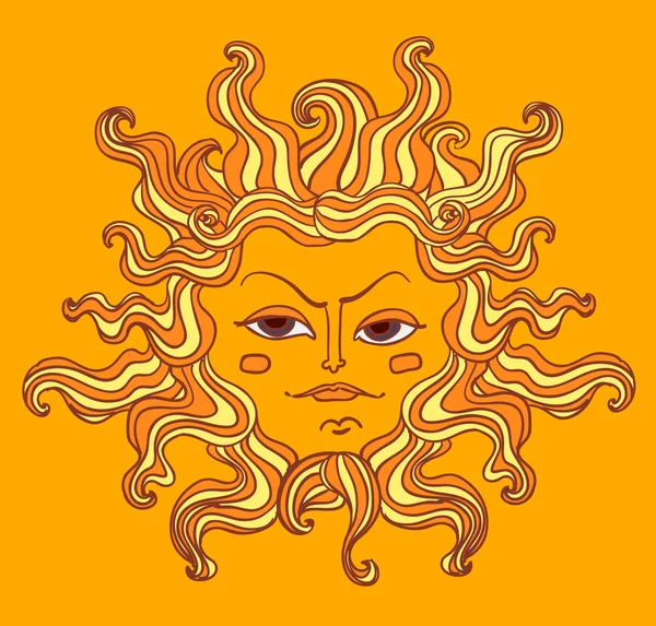 Sun face — Stock Vector