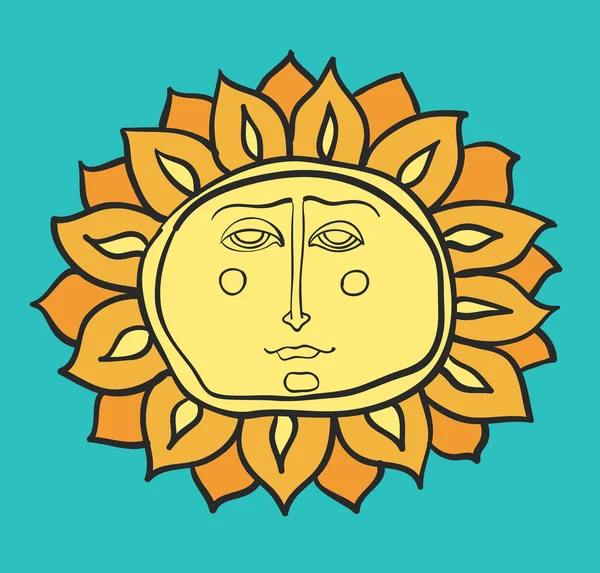 Sun face — Stock Vector