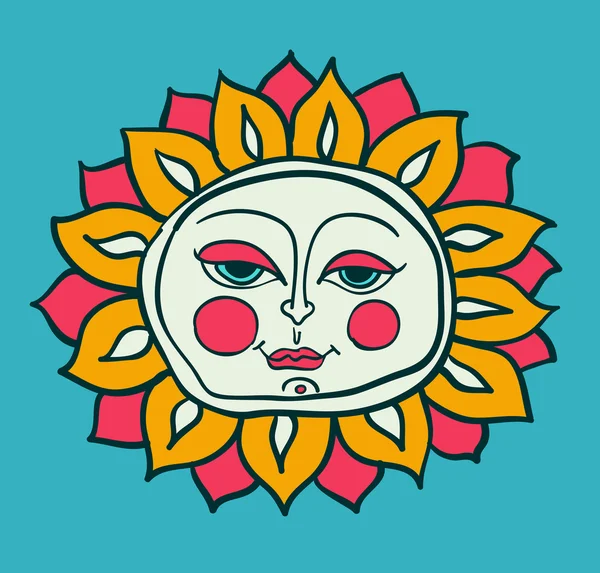 Sun face — Stock Vector